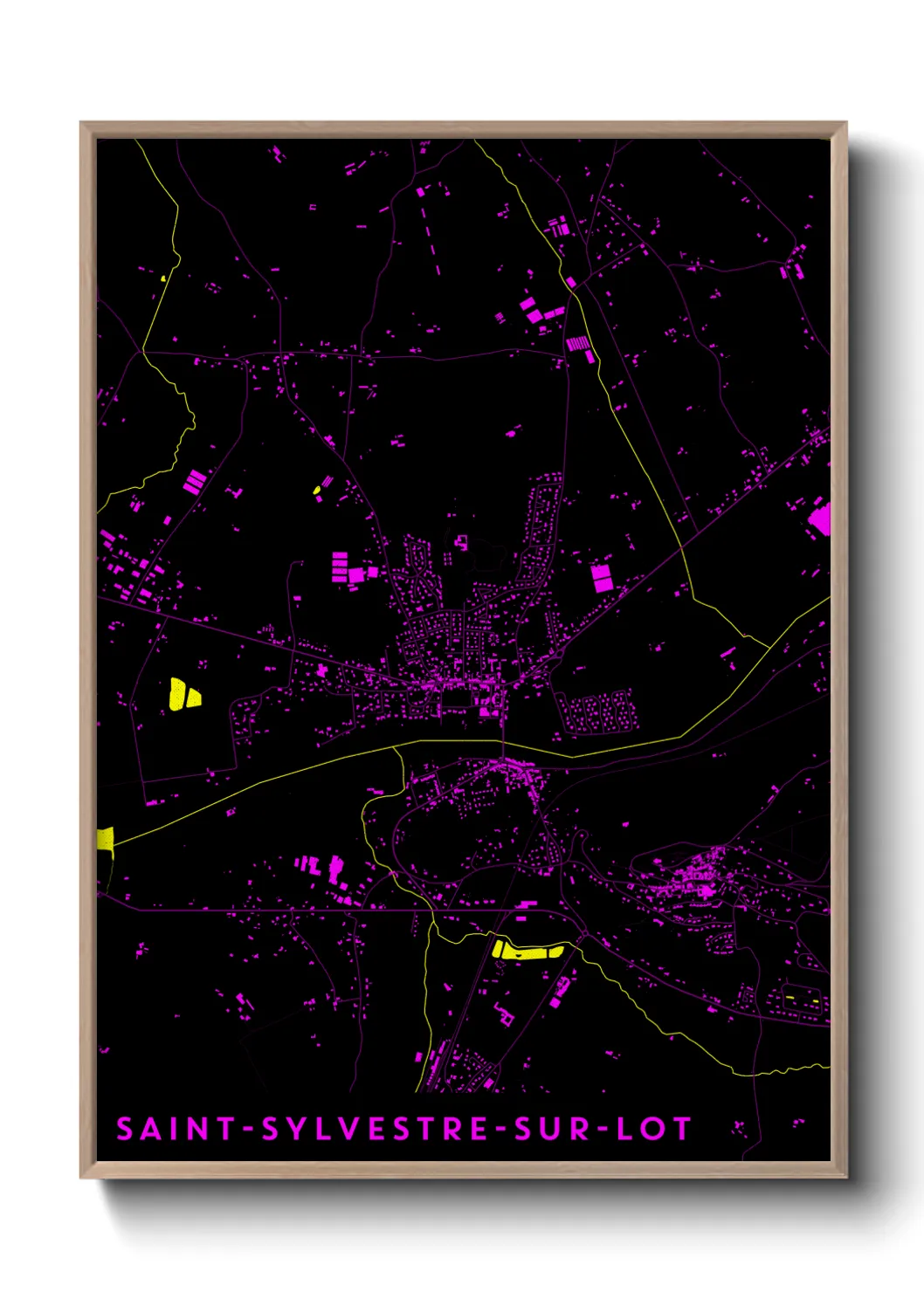 Une affiche de carte sur Saint-Sylvestre-sur-Lot