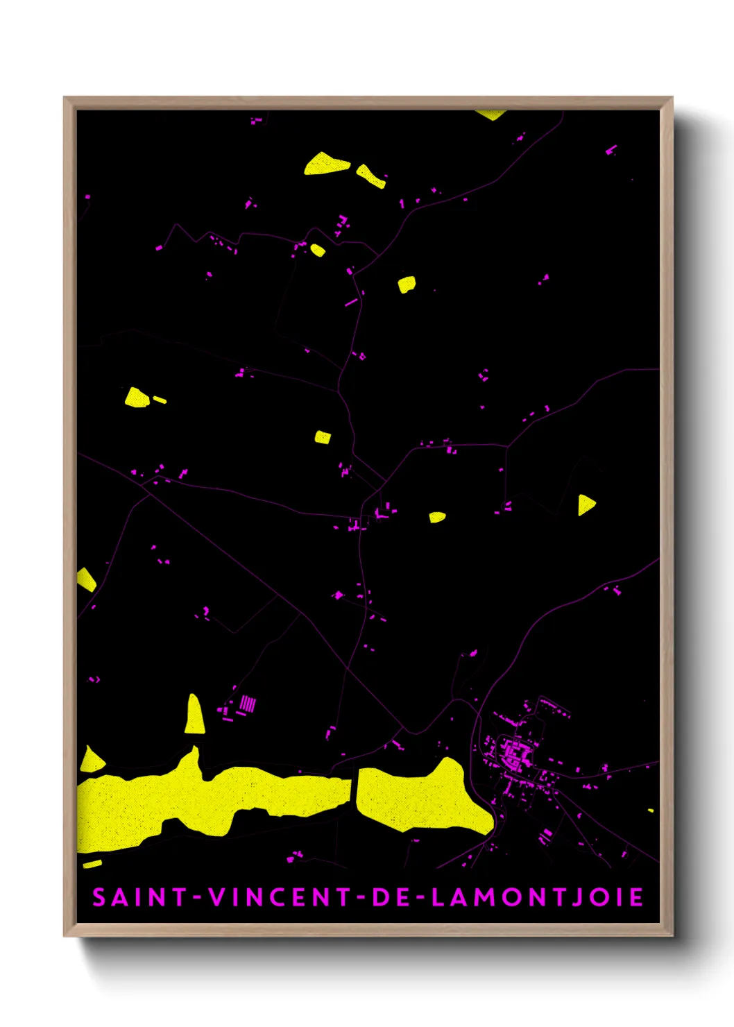 Une affiche de carte sur Saint-Vincent-de-Lamontjoie