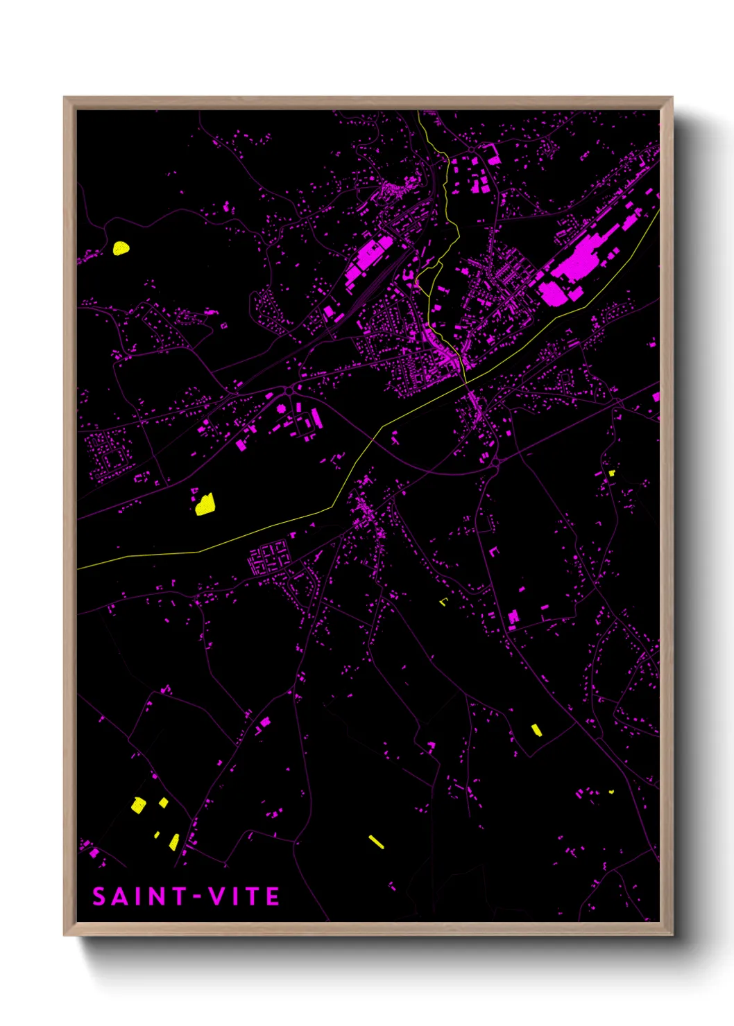 Une affiche de carte sur Saint-Vite