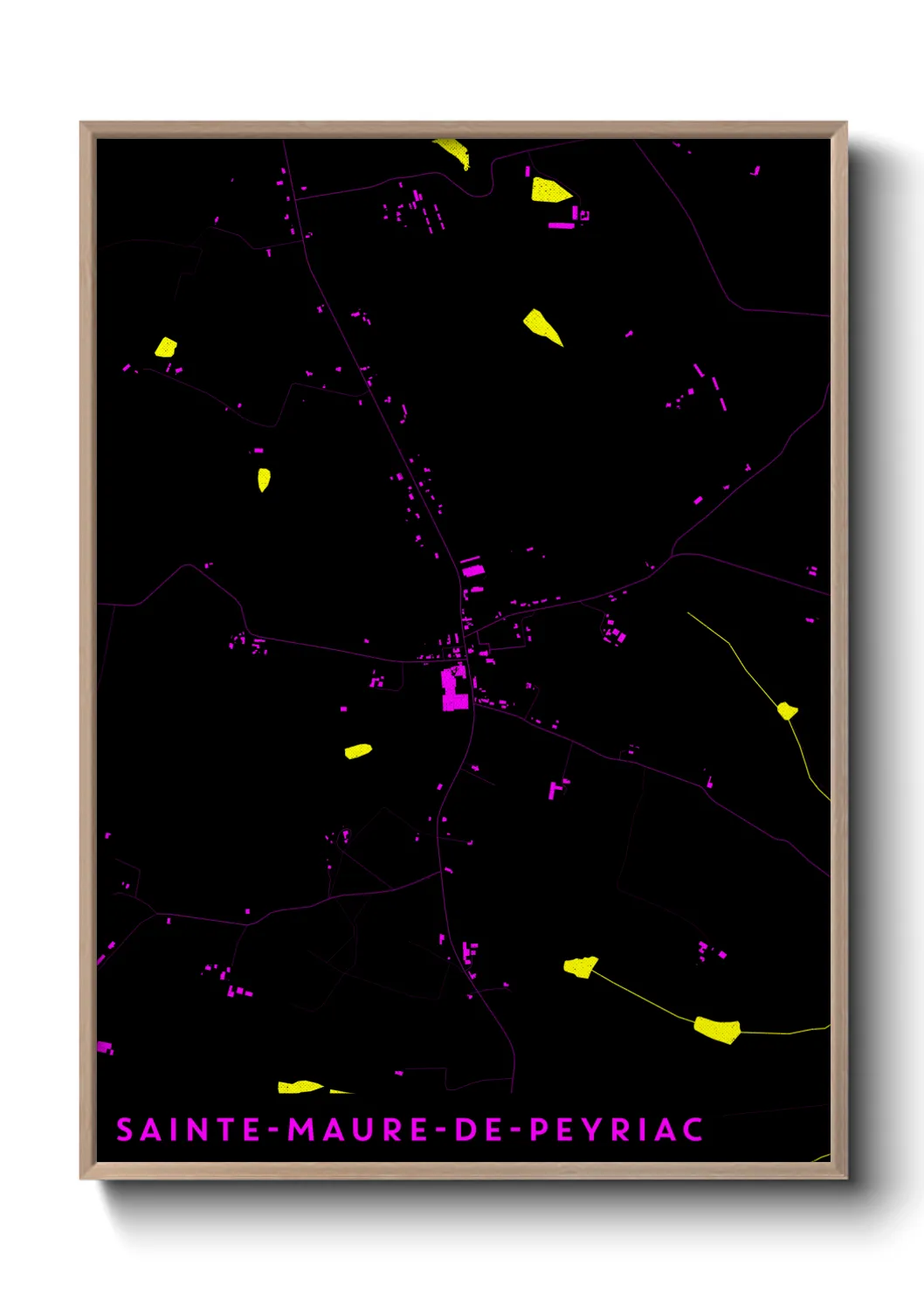 Une affiche de carte sur Sainte-Maure-de-Peyriac