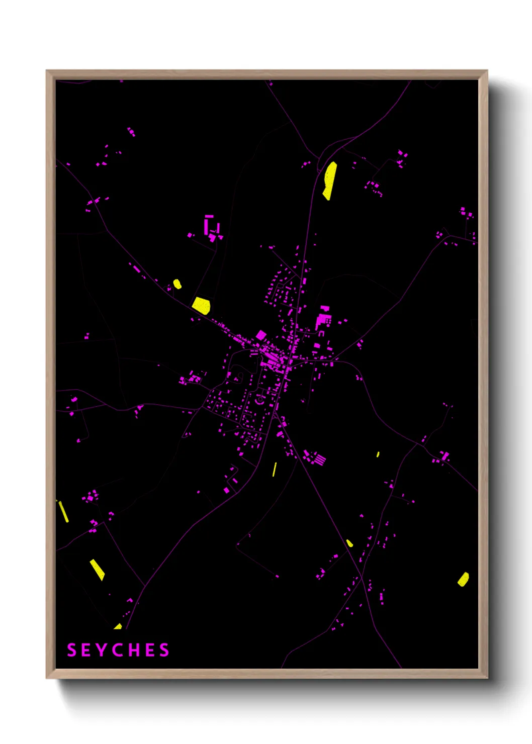 Une affiche de carte sur Seyches