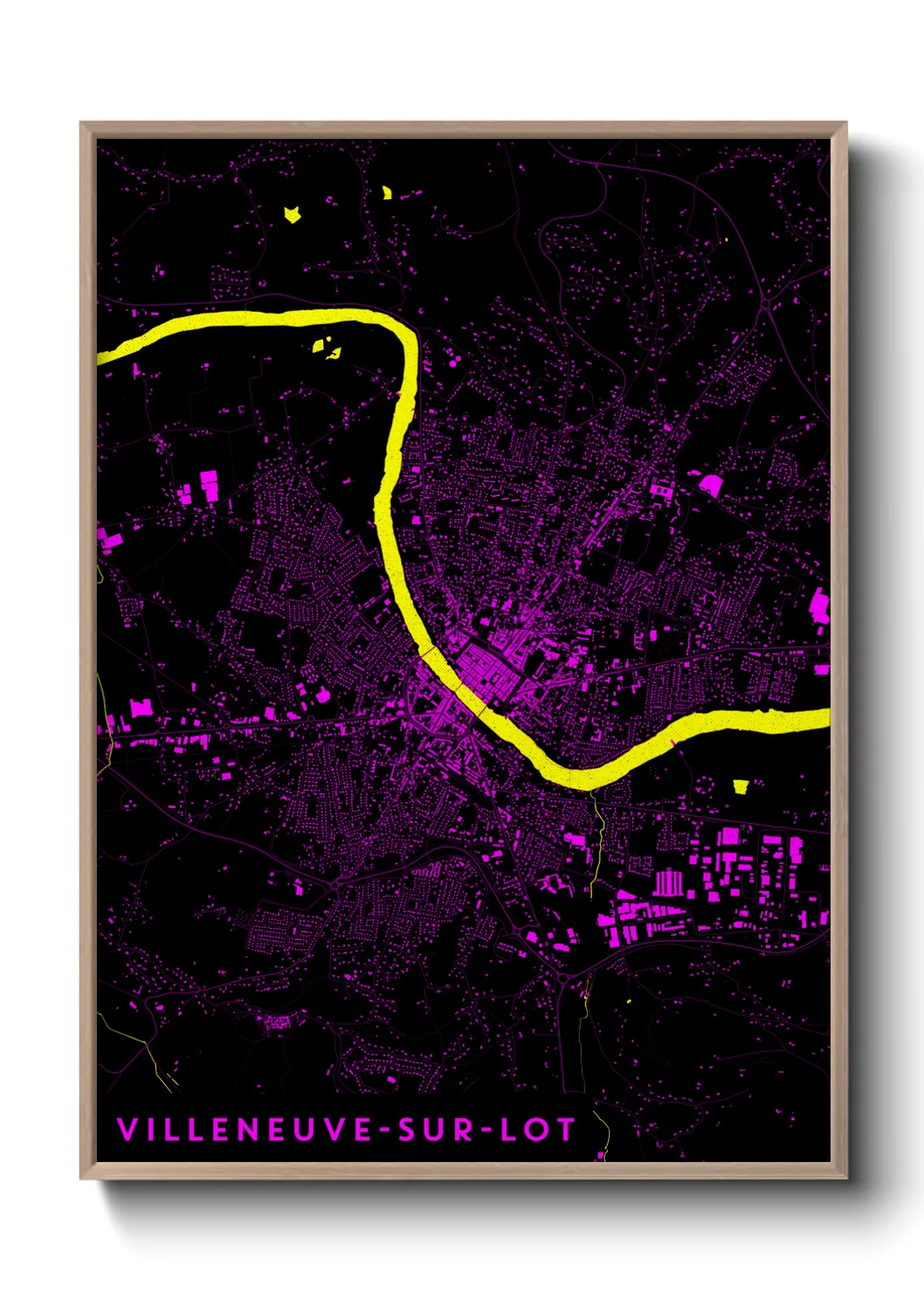 Une affiche de carte sur Villeneuve-sur-Lot