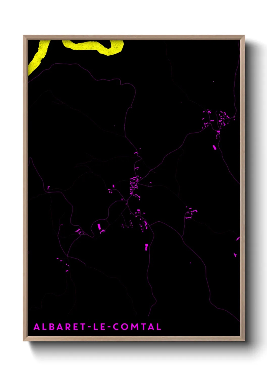 Une affiche de carte sur Albaret-le-Comtal