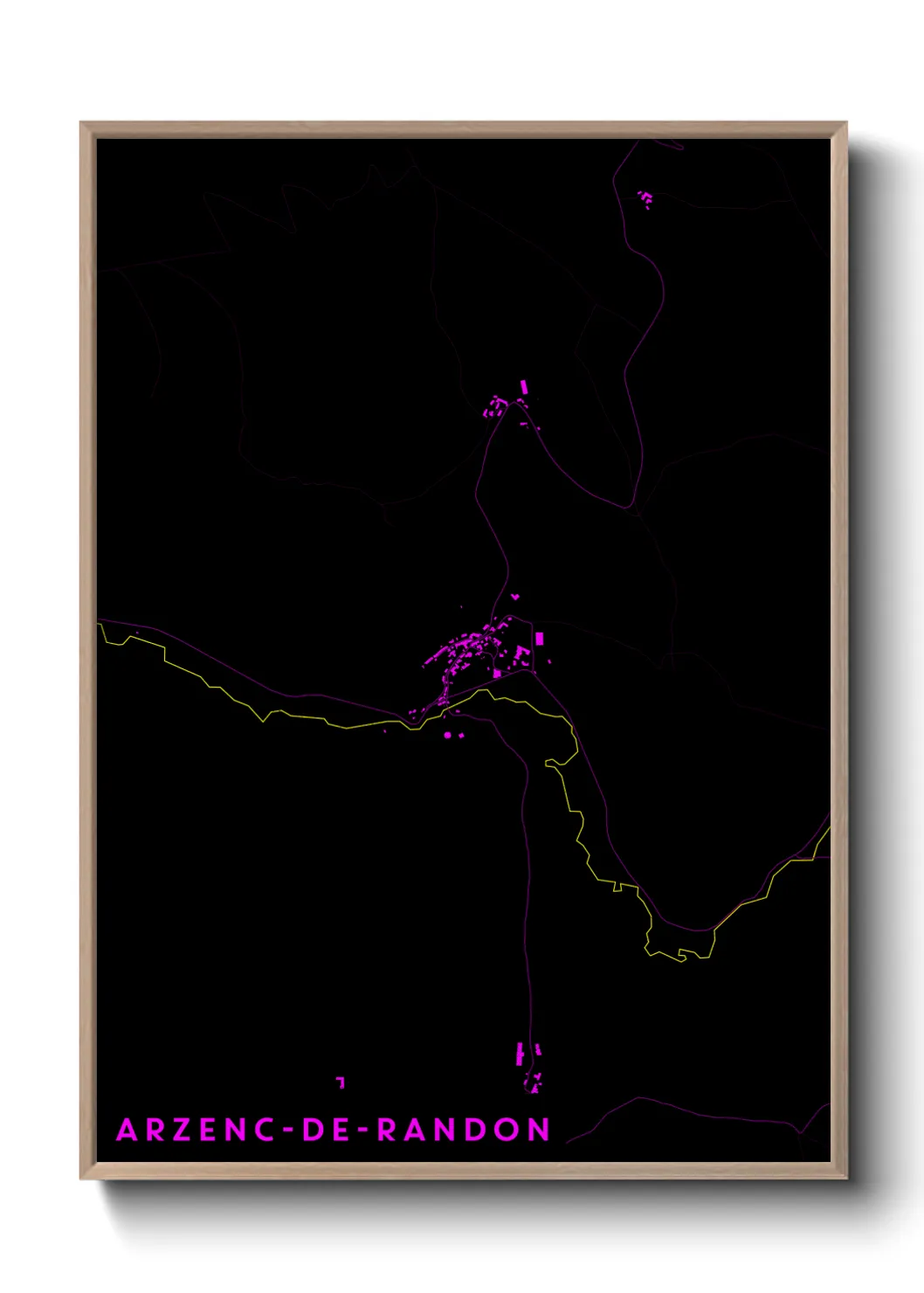 Une affiche de carte sur Arzenc-de-Randon