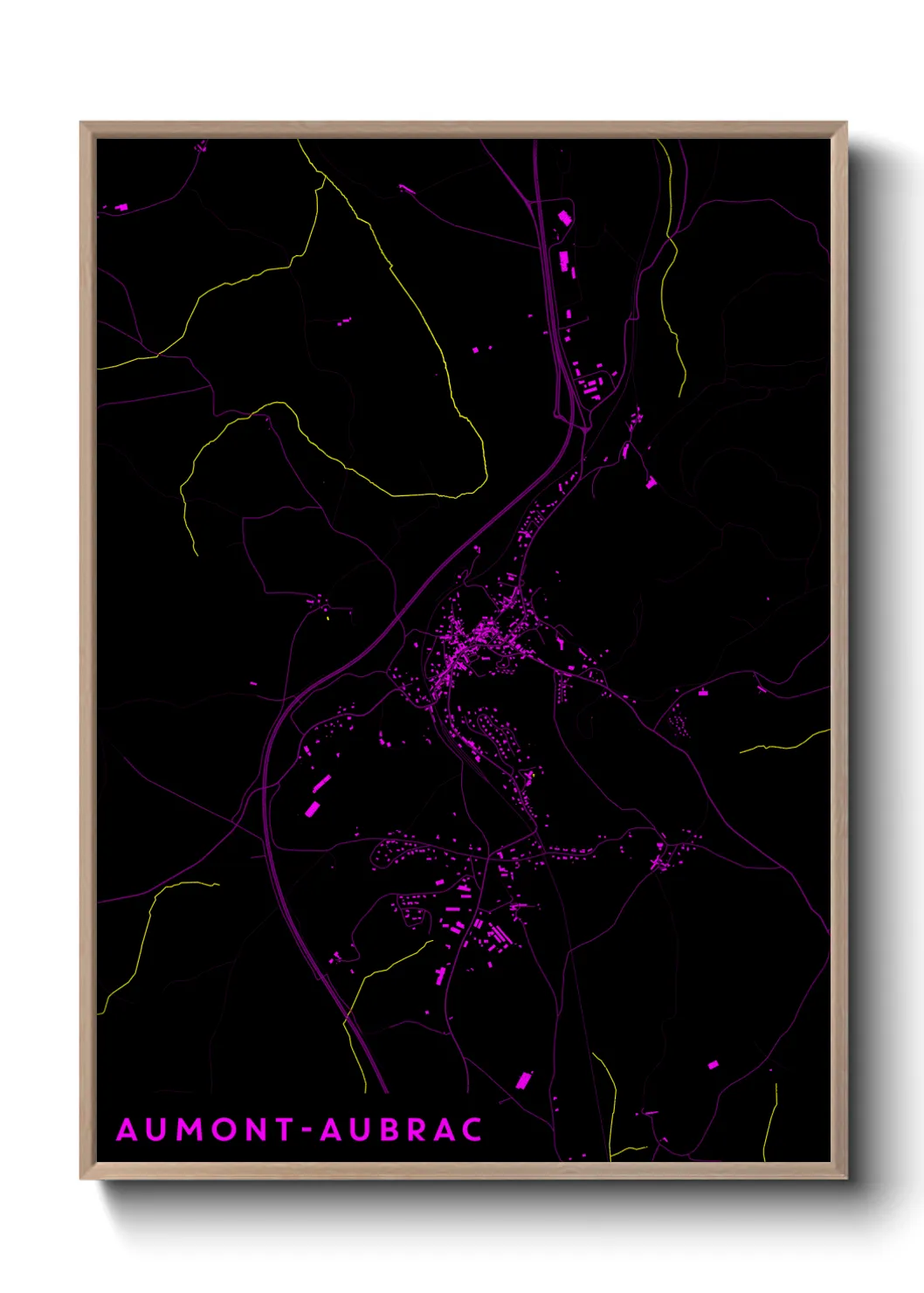 Une affiche de carte sur Aumont-Aubrac