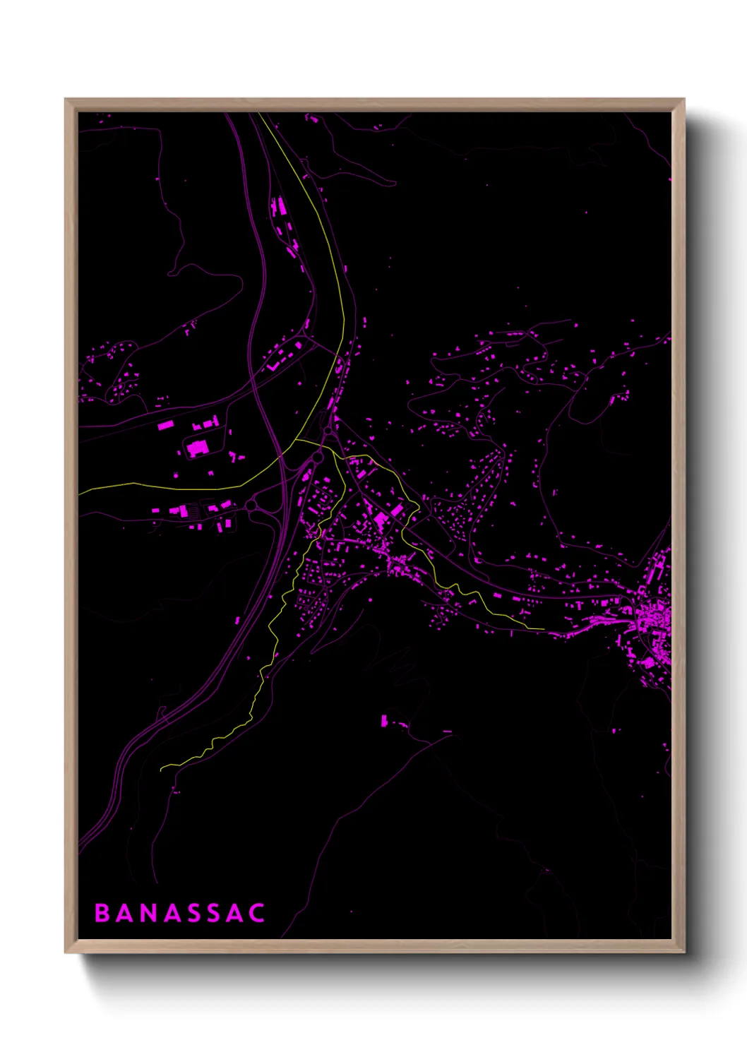 Une affiche de carte sur Banassac