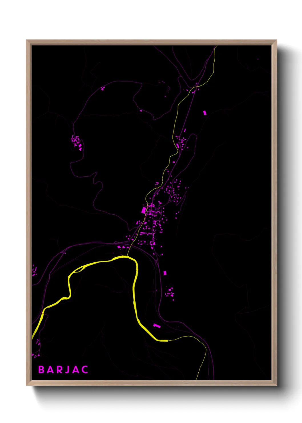 Une affiche de carte sur Barjac