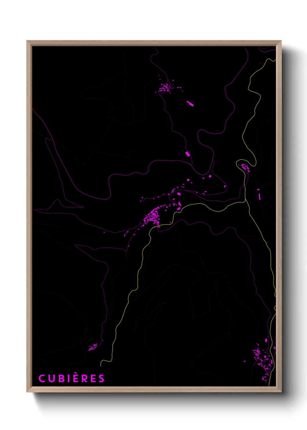 Une affiche de carte sur Cubières