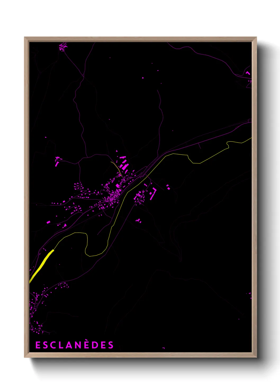 Une affiche de carte sur Esclanèdes