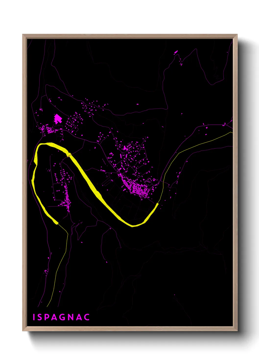 Une affiche de carte sur Ispagnac