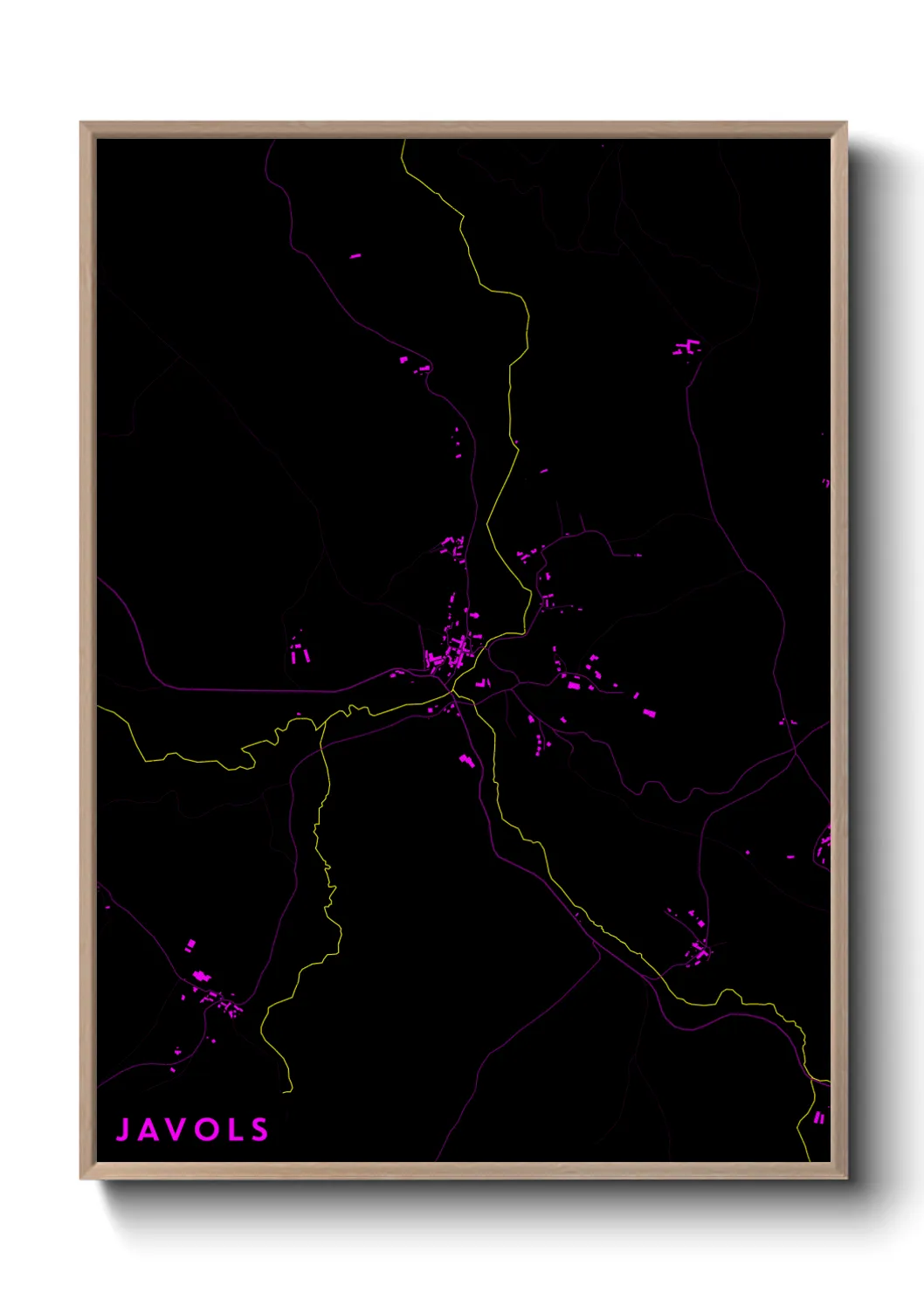 Une affiche de carte sur Javols