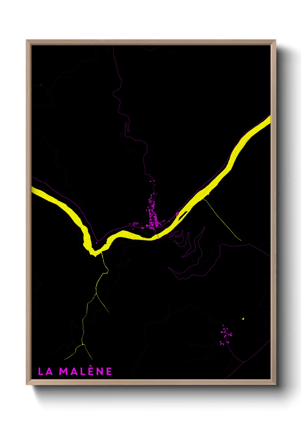 Une affiche de carte sur La Malène