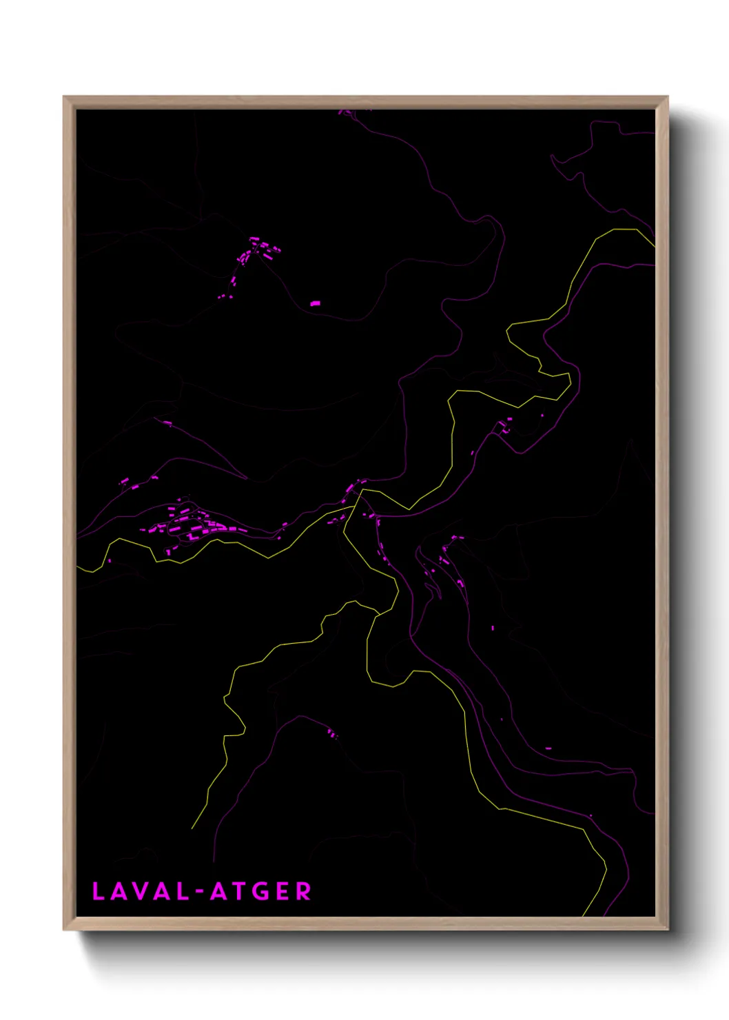 Une affiche de carte sur Laval-Atger