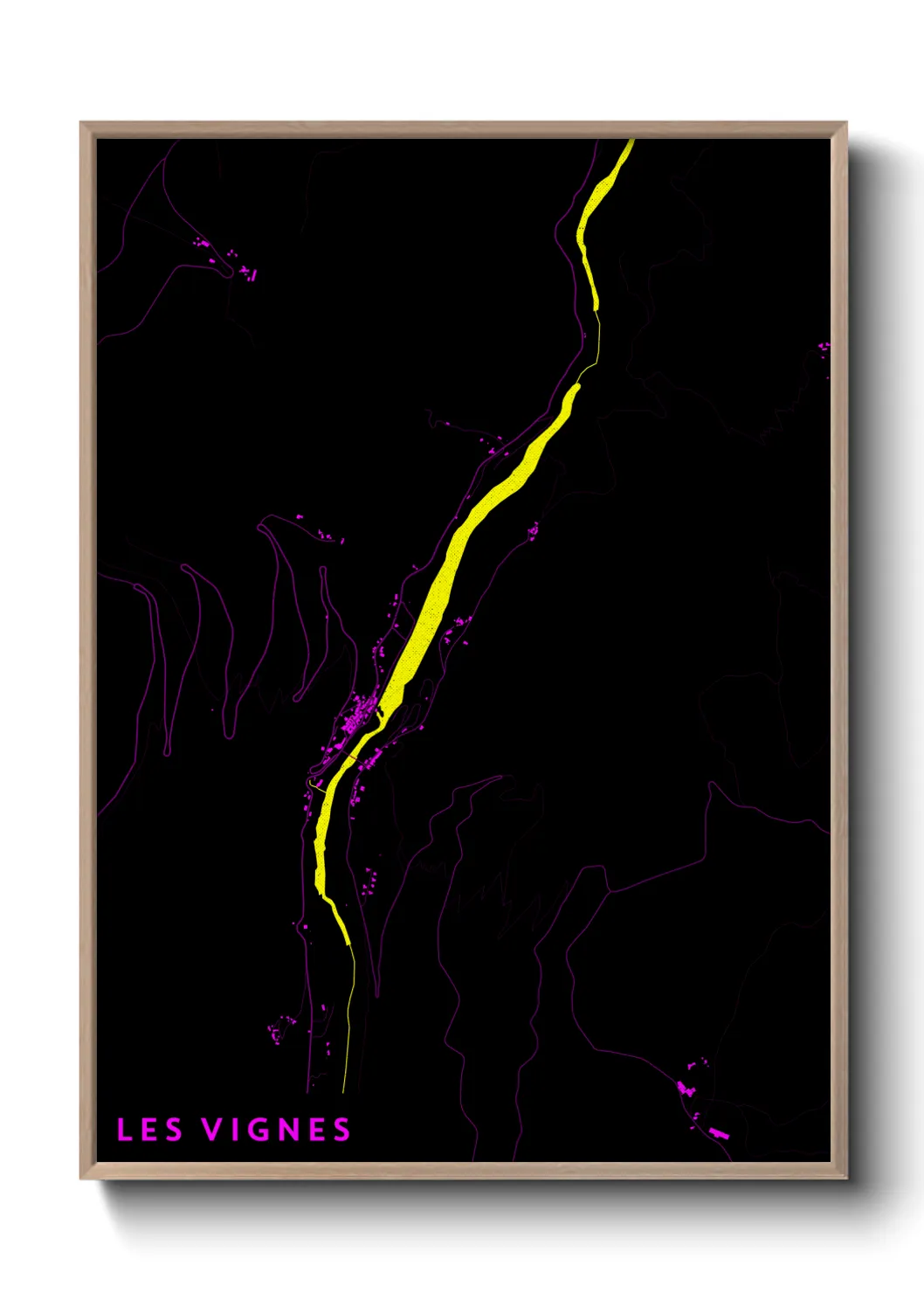 Une affiche de carte sur Les Vignes