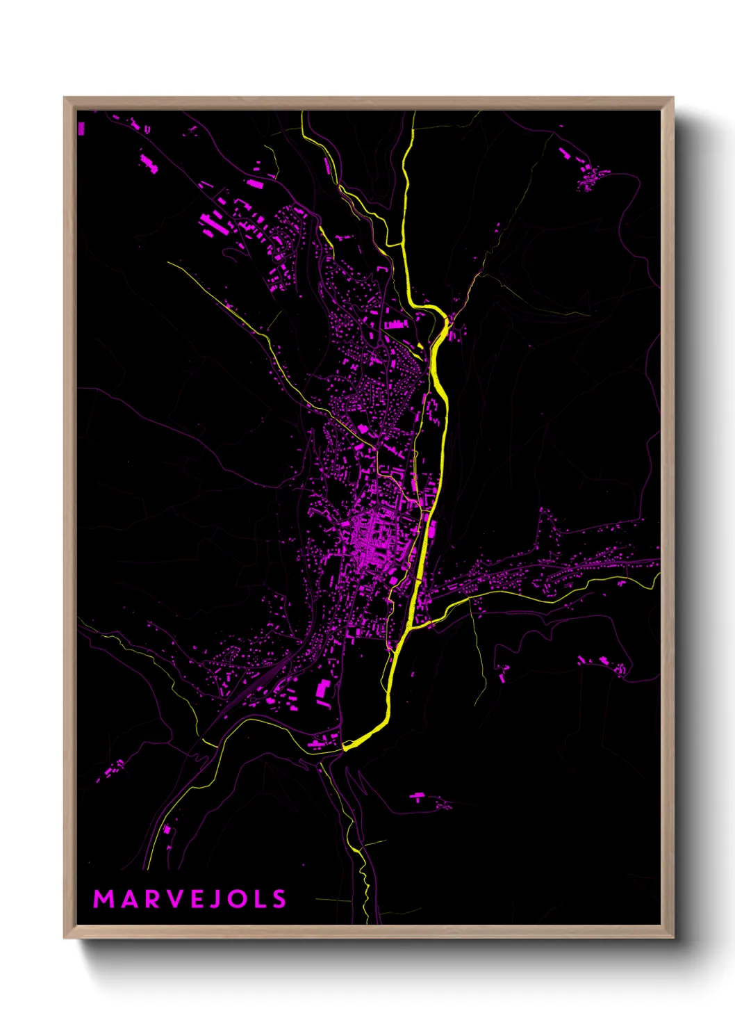 Une affiche de carte sur Marvejols