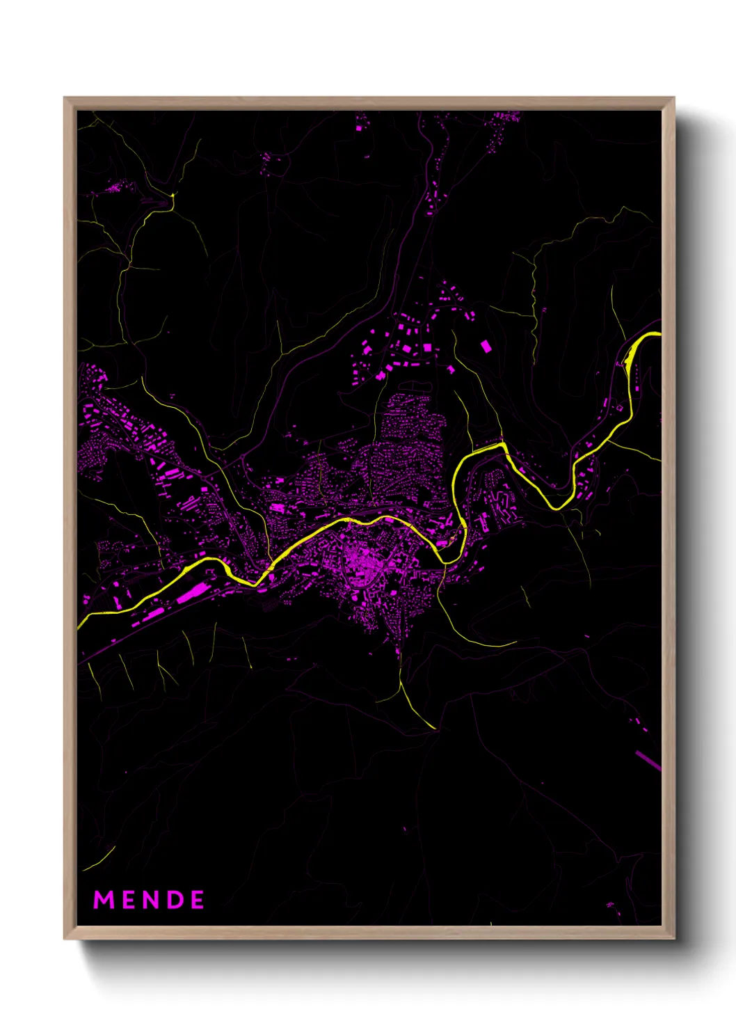 Une affiche de carte sur Mende