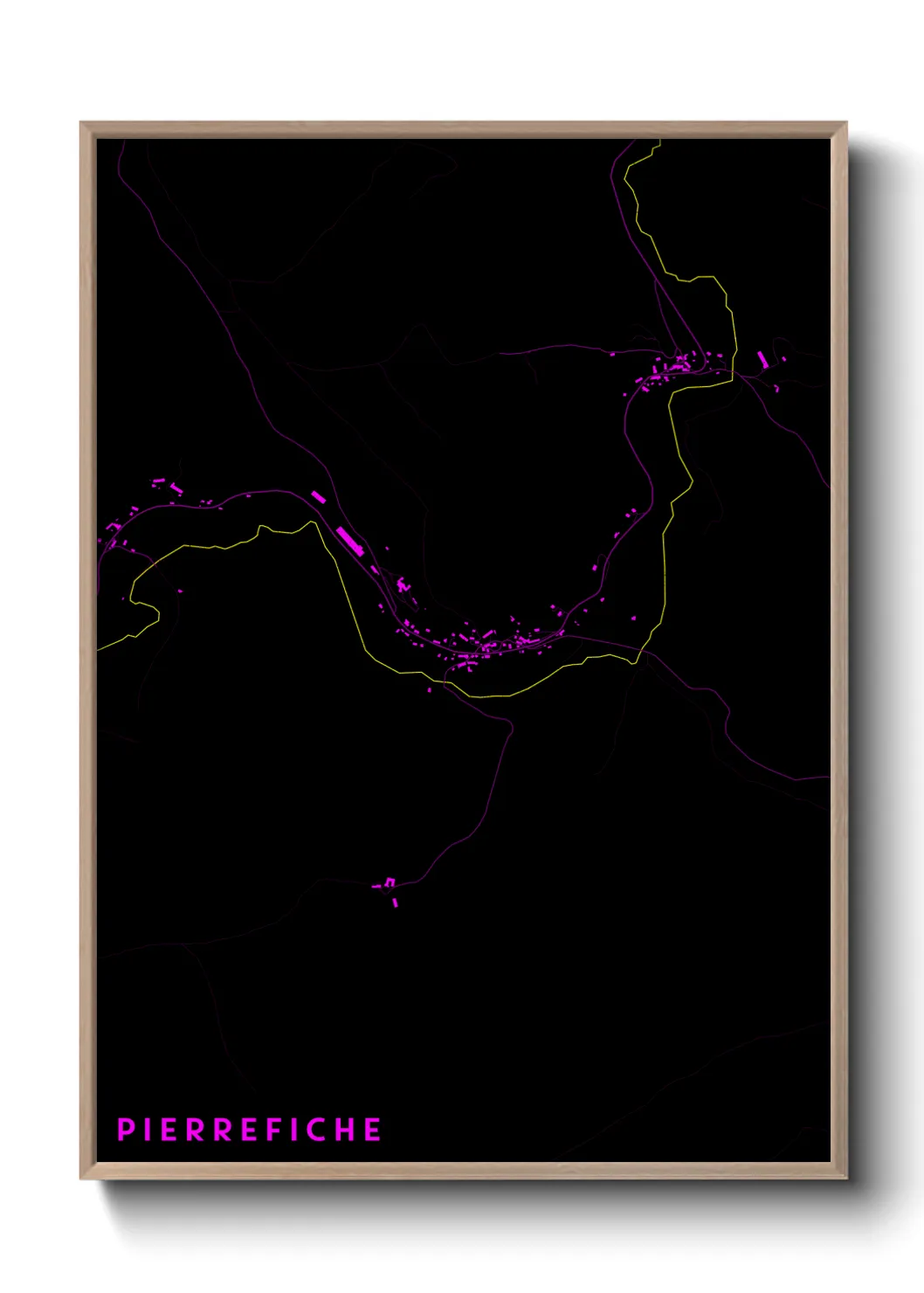 Une affiche de carte sur Pierrefiche