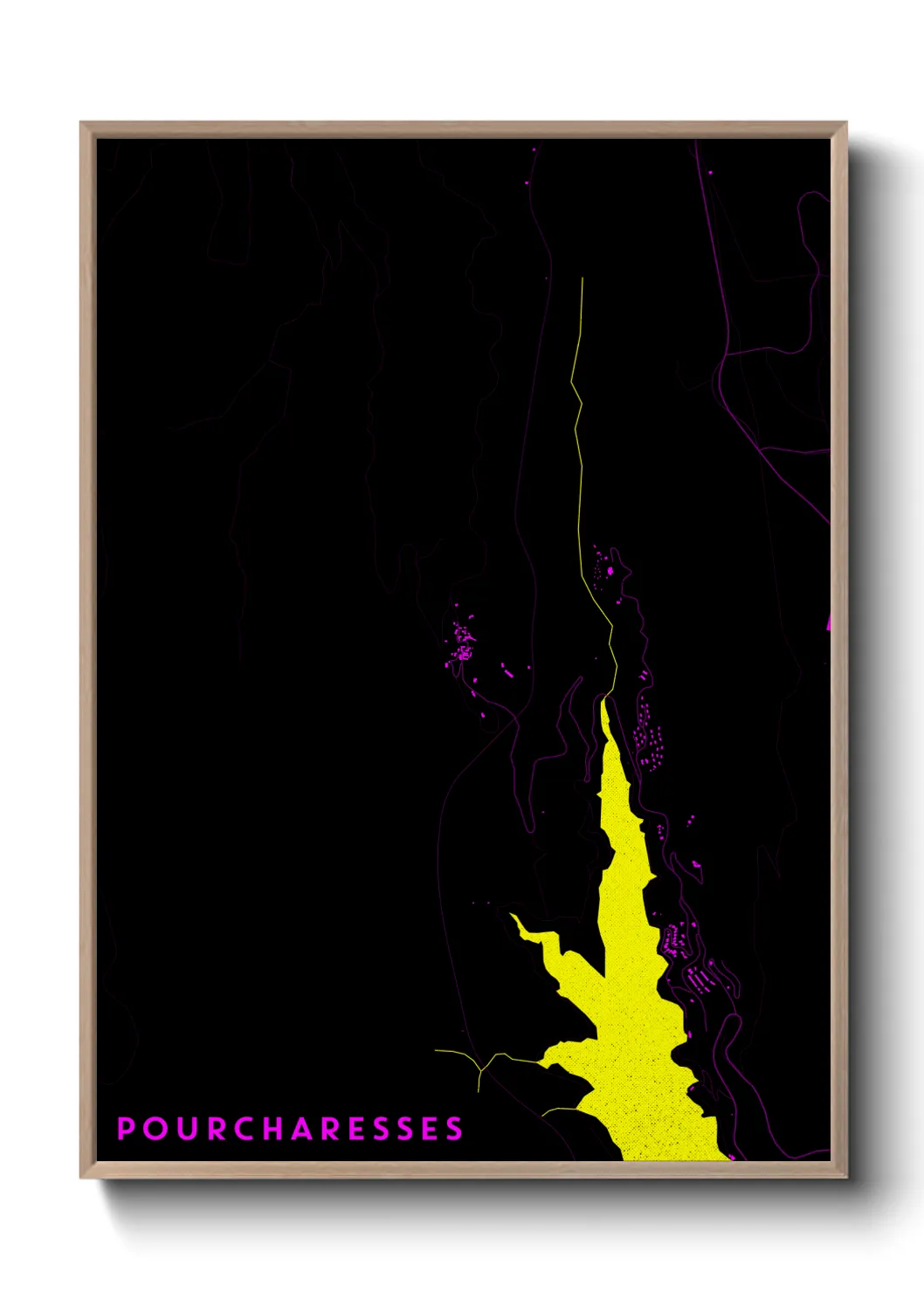 Une affiche de carte sur Pourcharesses