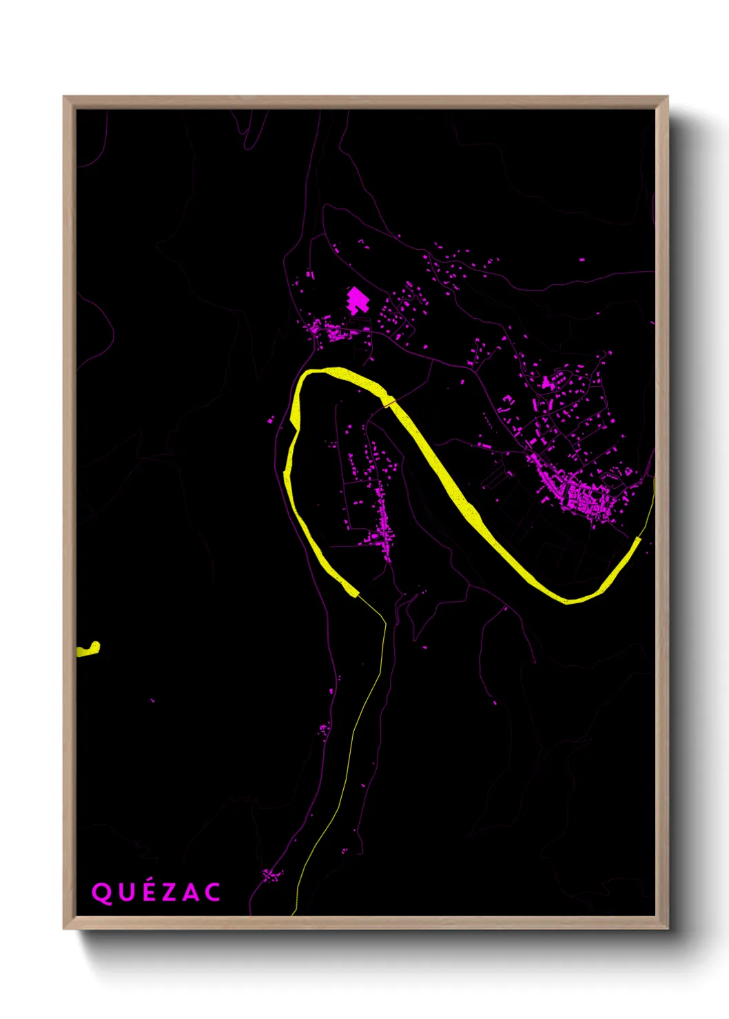 Une affiche de carte sur Quézac