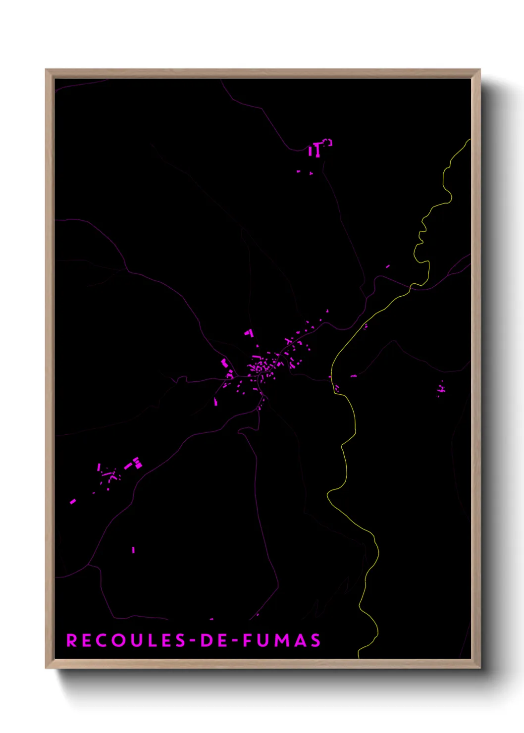 Une affiche de carte sur Recoules-de-Fumas