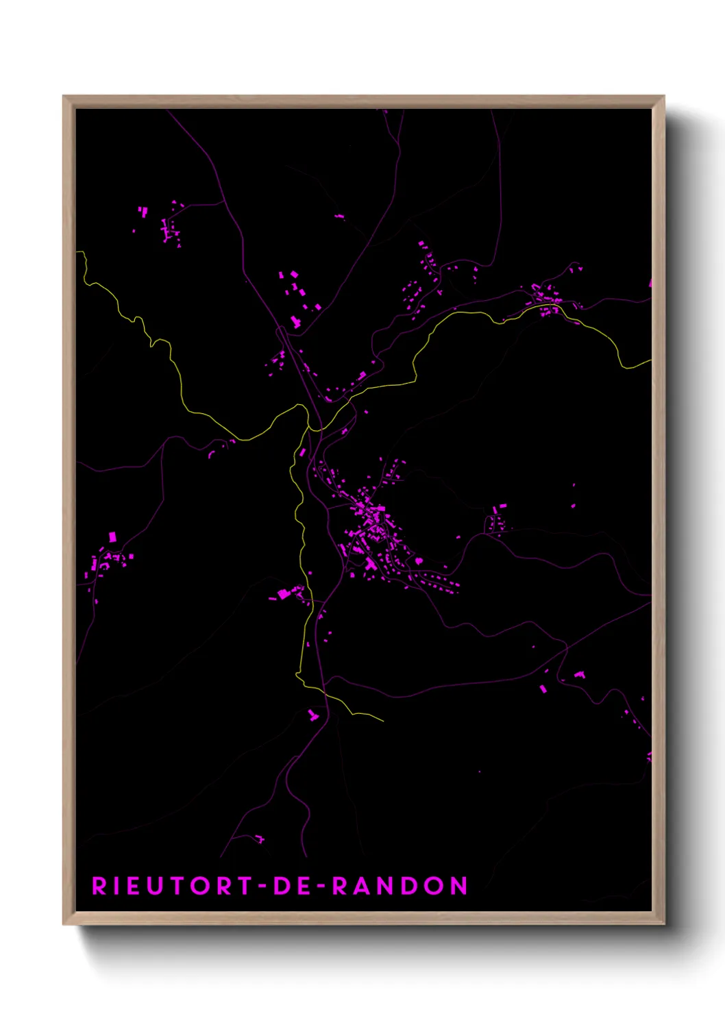 Une affiche de carte sur Rieutort-de-Randon