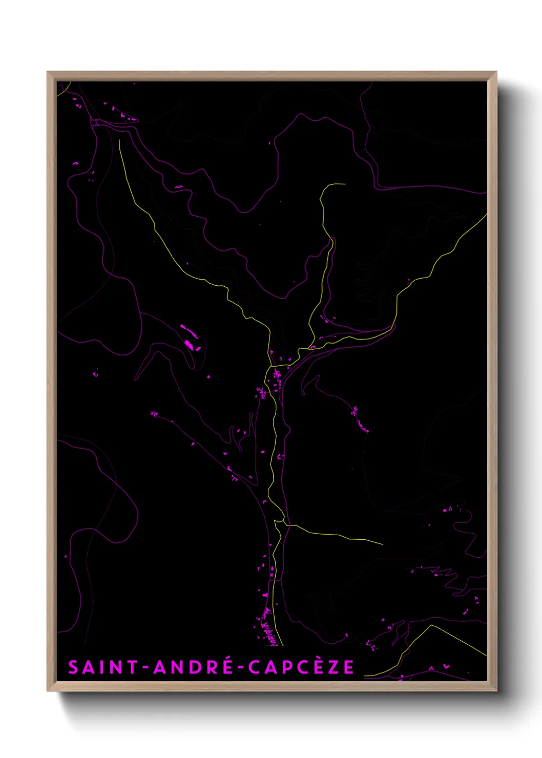 Une affiche de carte sur Saint-André-Capcèze
