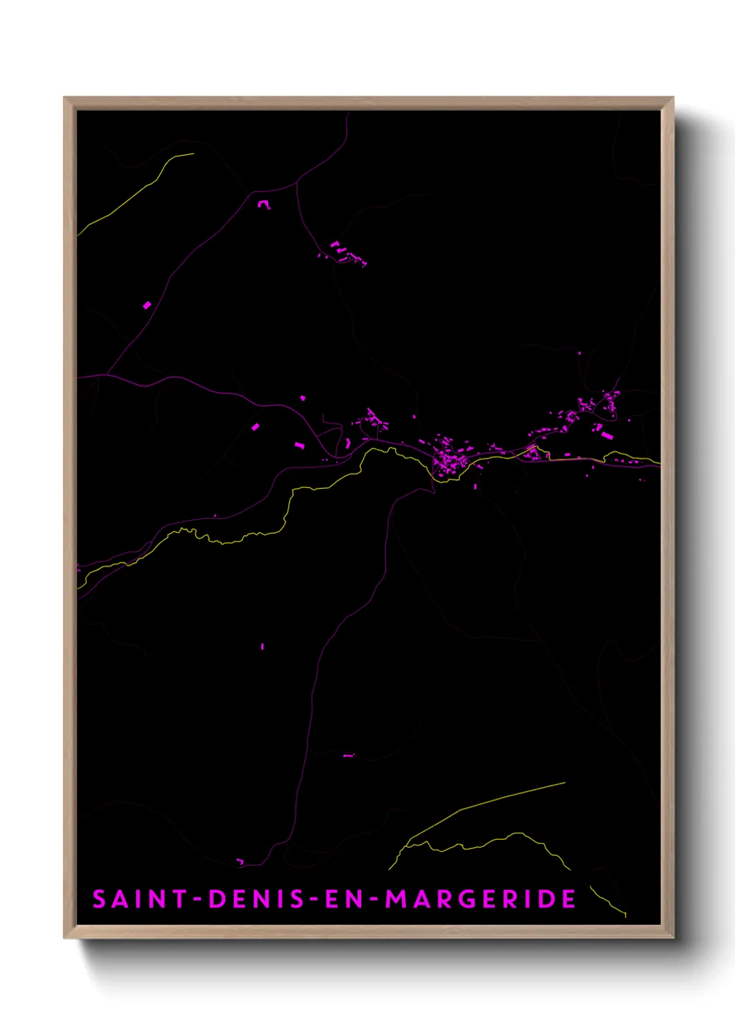 Une affiche de carte sur Saint-Denis-en-Margeride
