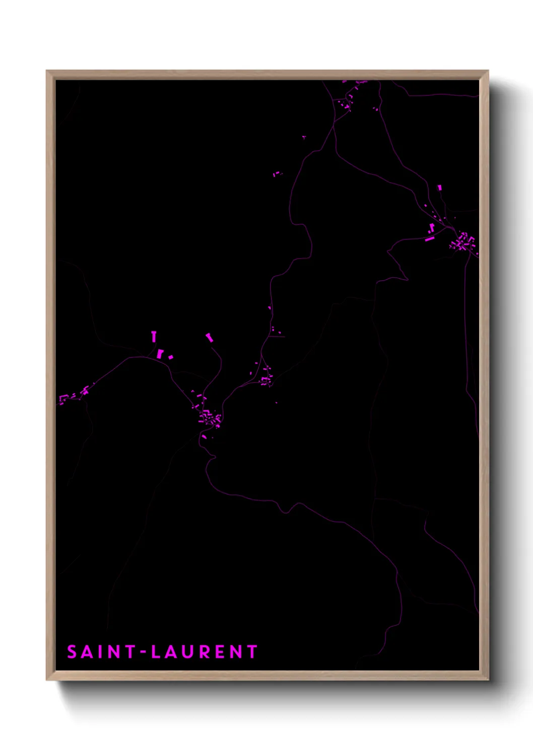 Une affiche de carte sur Saint-Laurent