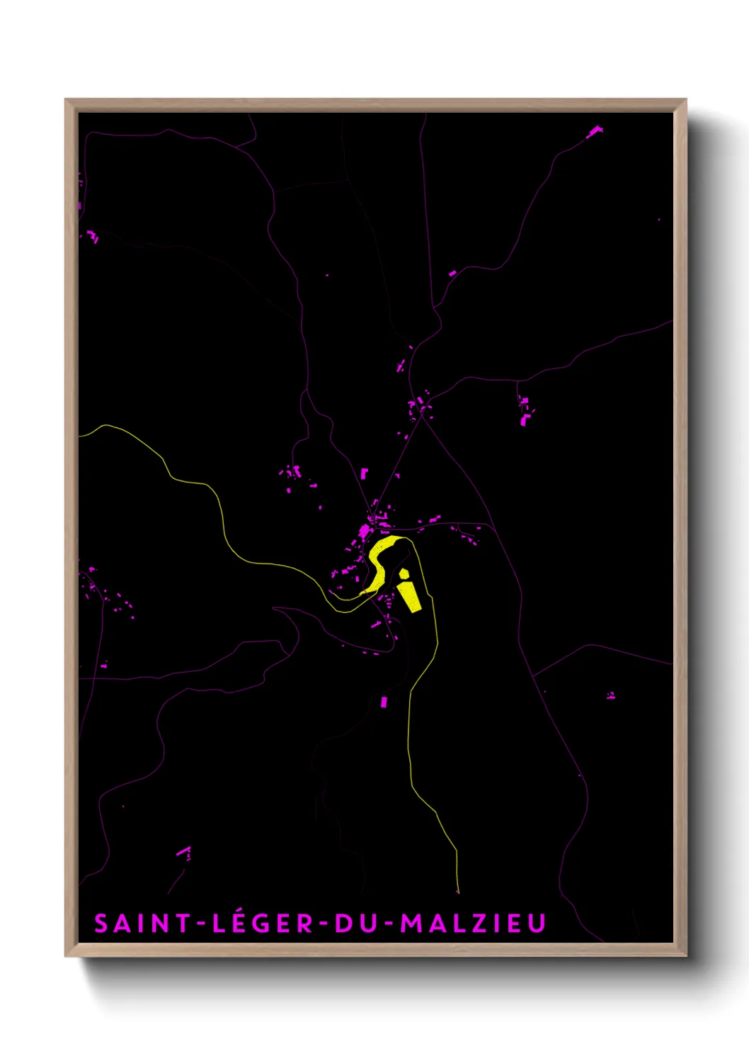 Une affiche de carte sur Saint-Léger-du-Malzieu