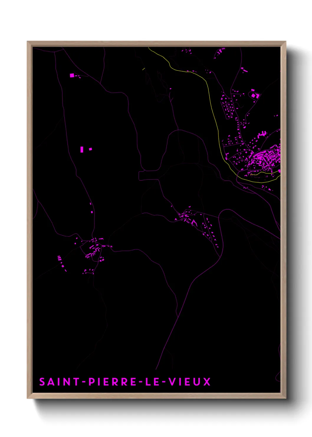 Une affiche de carte sur Saint-Pierre-le-Vieux