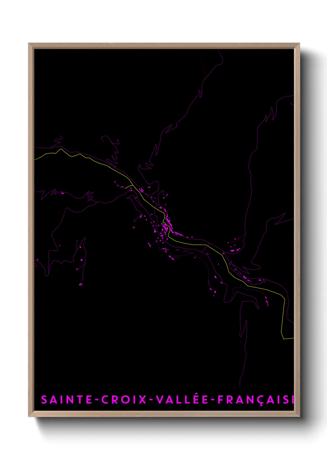 Une affiche de carte sur Sainte-Croix-Vallée-Française