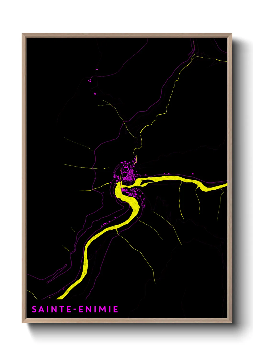 Une affiche de carte sur Sainte-Enimie