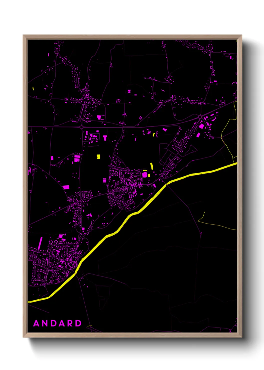 Une affiche de carte sur Andard