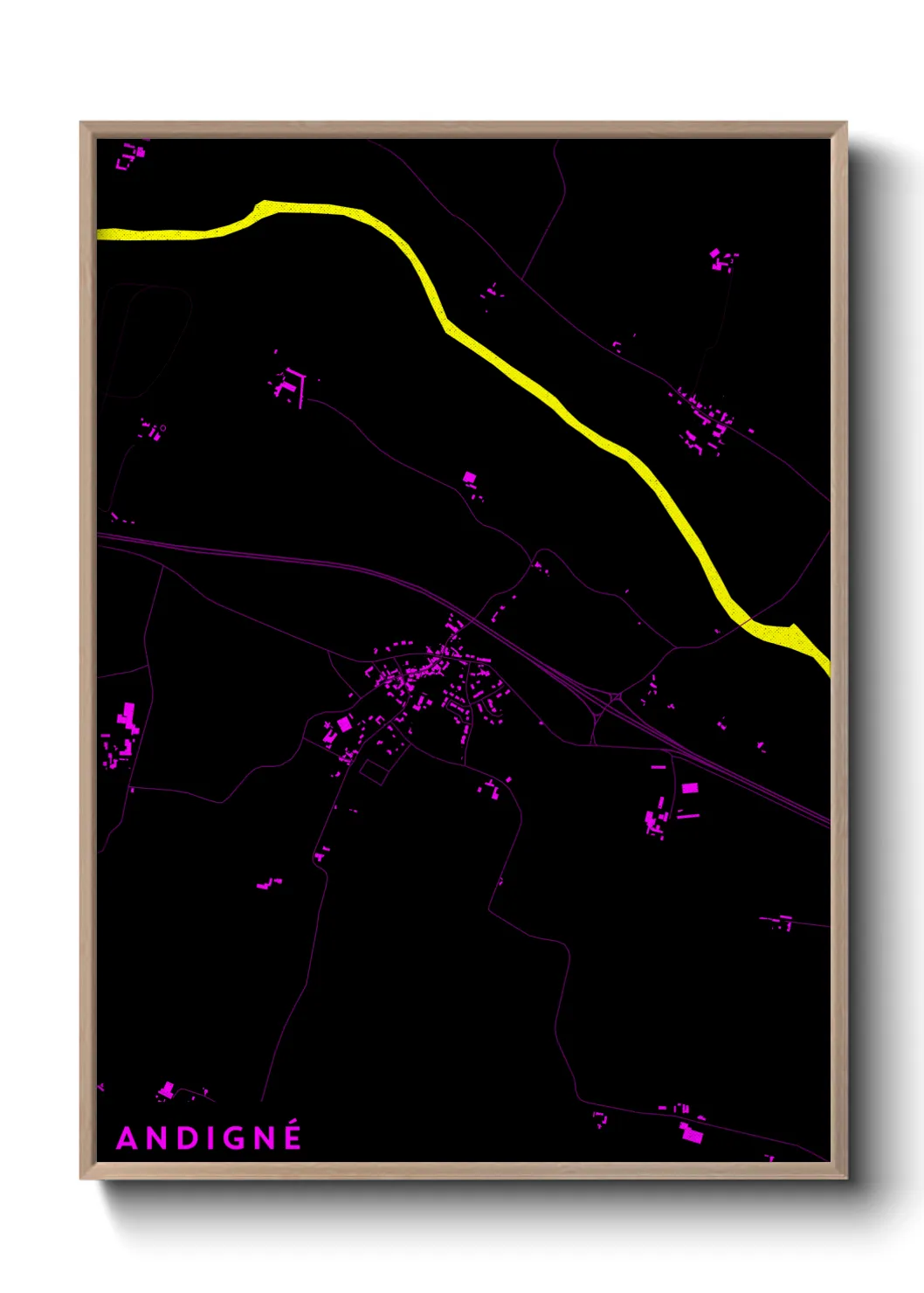 Une affiche de carte sur Andigné
