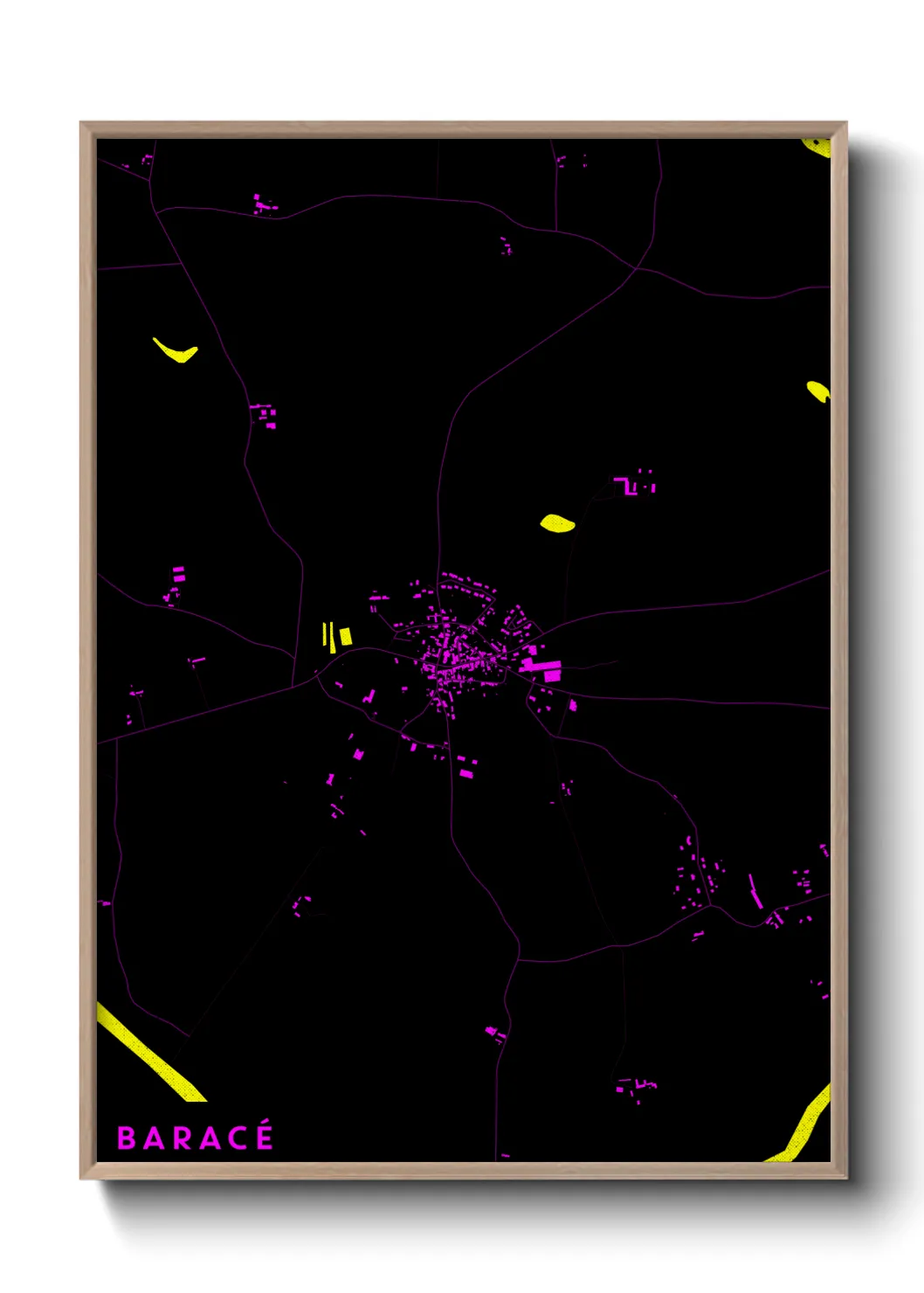 Une affiche de carte sur Baracé