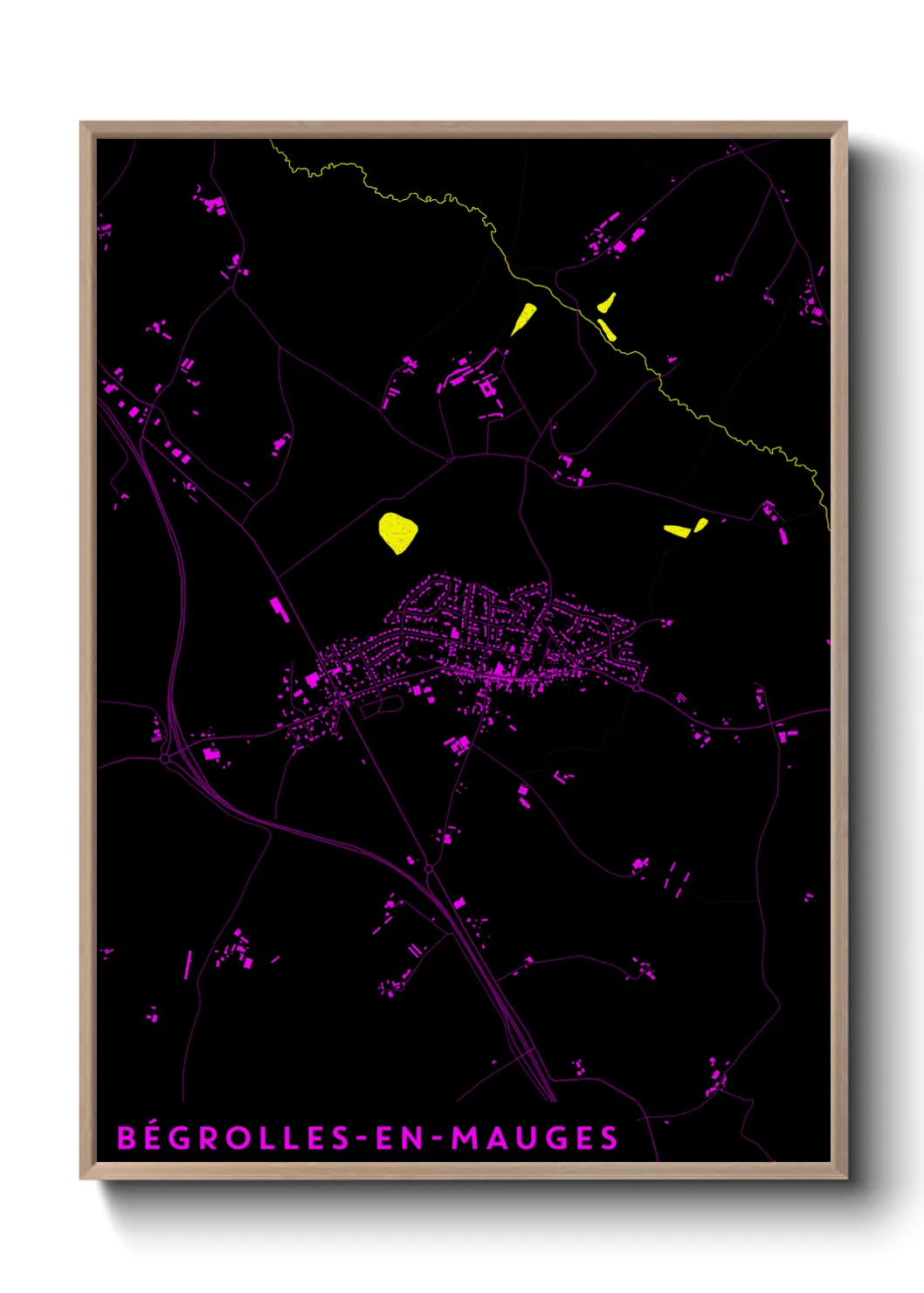Une affiche de carte sur Bégrolles-en-Mauges