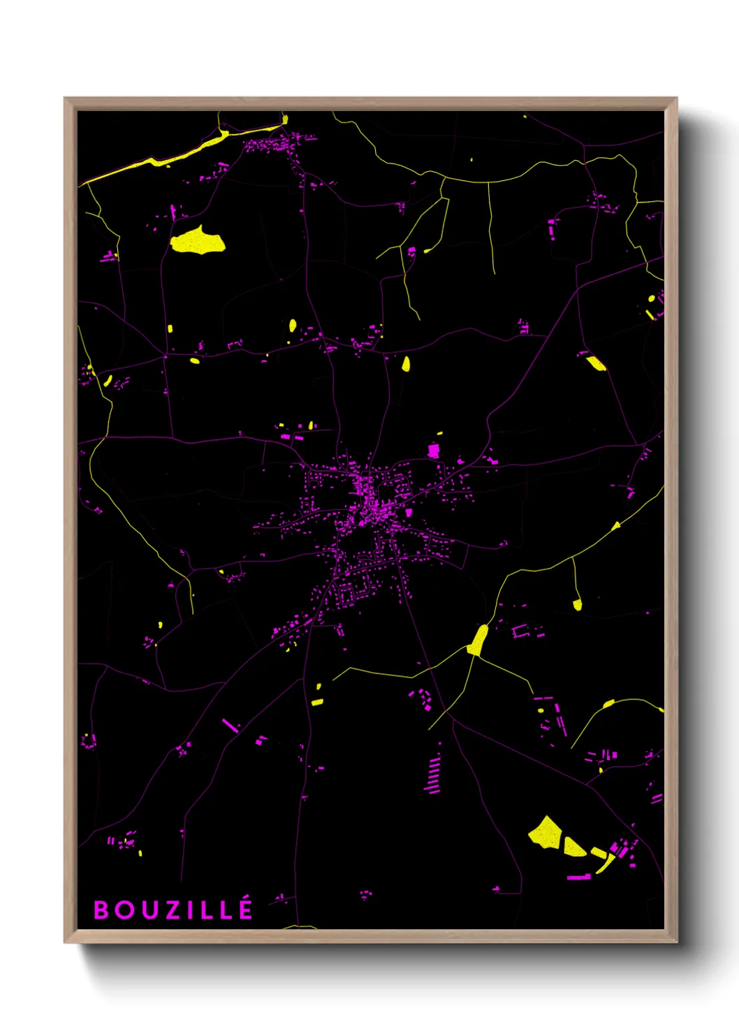 Une affiche de carte sur Bouzillé