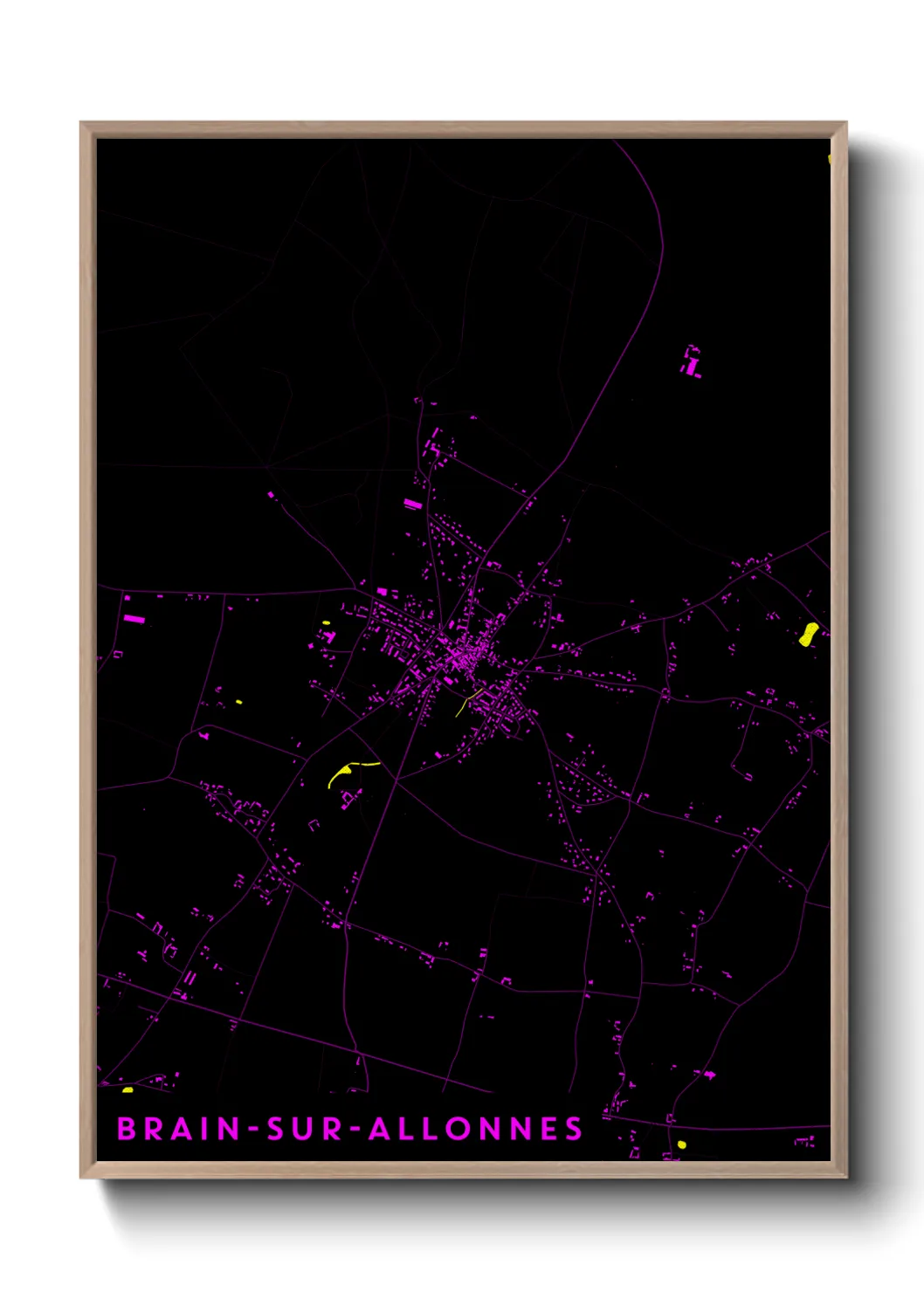Une affiche de carte sur Brain-sur-Allonnes