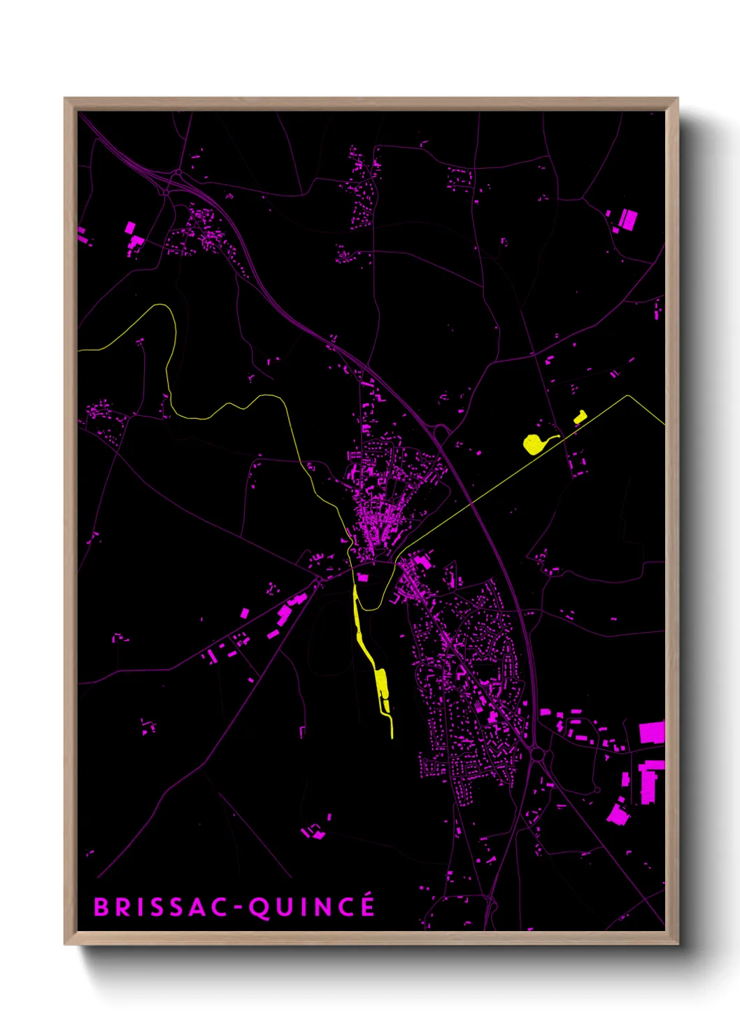 Une affiche de carte sur Brissac-Quincé