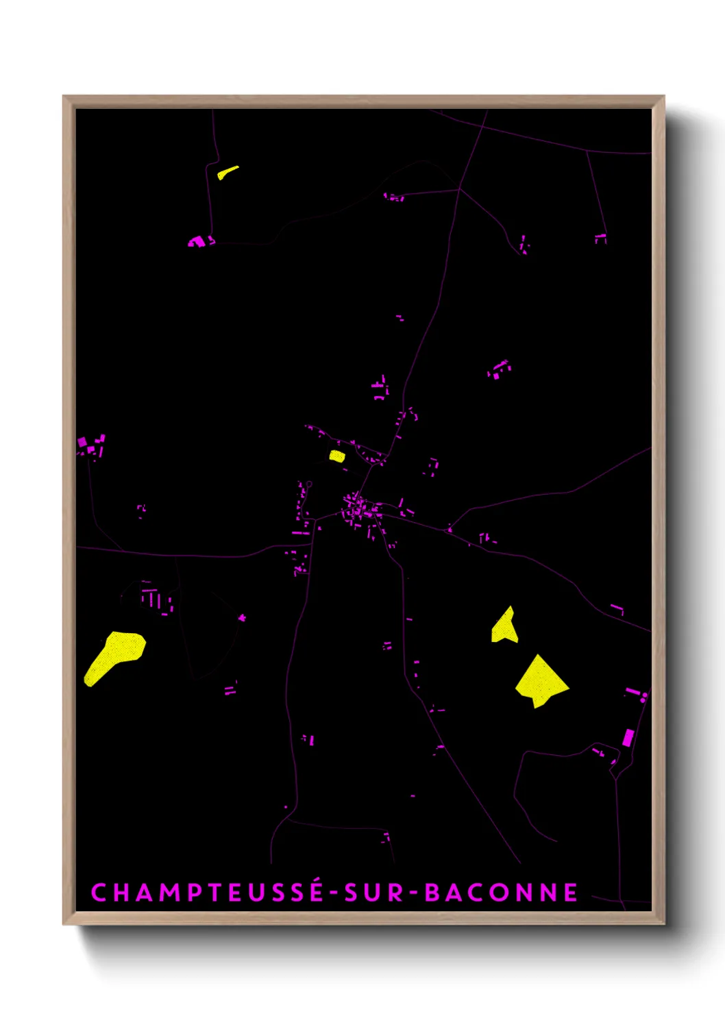 Une affiche de carte sur Champteussé-sur-Baconne