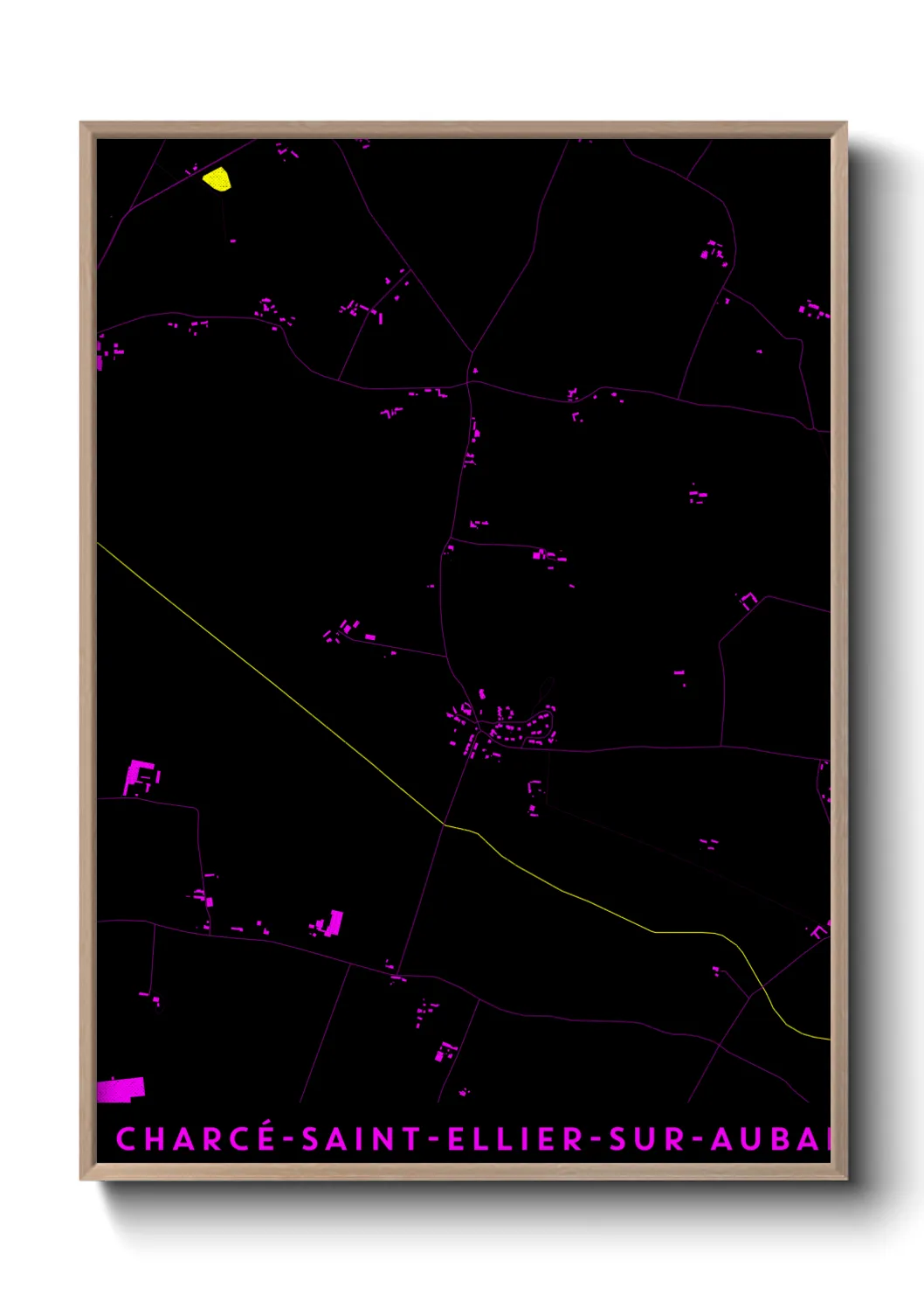 Une affiche de carte sur Charcé-Saint-Ellier-sur-Aubance
