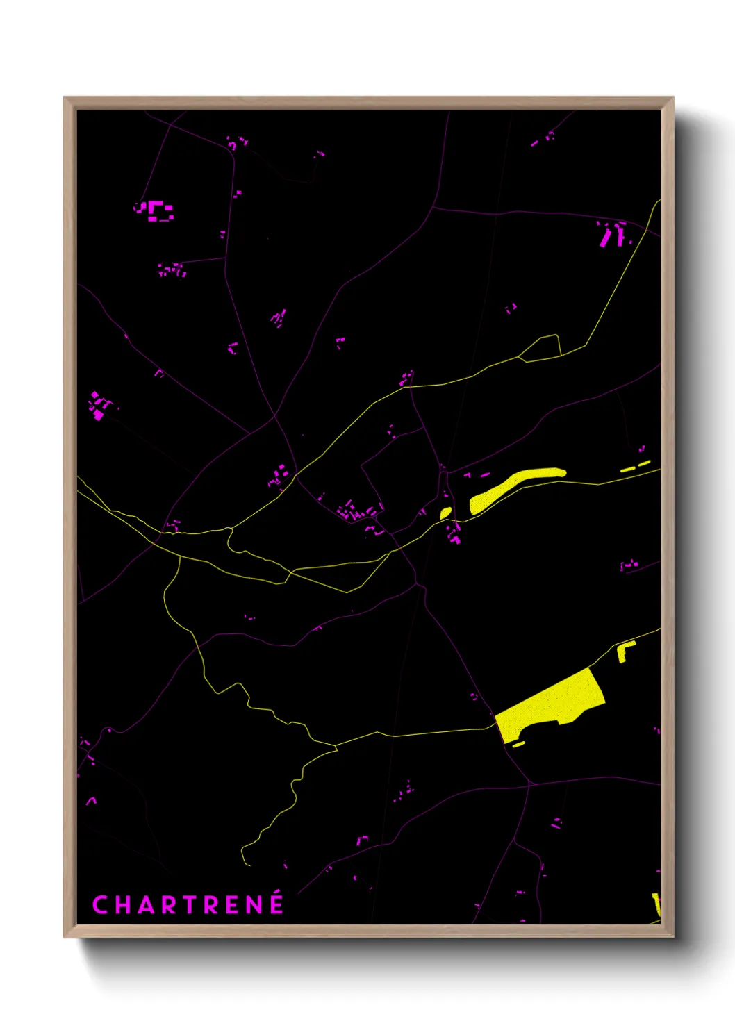 Une affiche de carte sur Chartrené