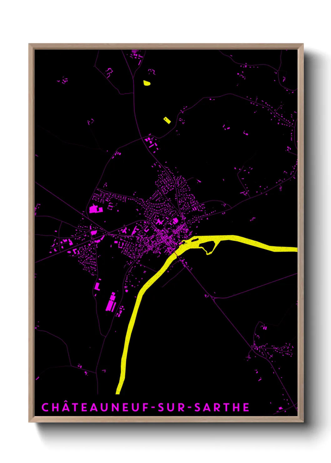 Une affiche de carte sur Châteauneuf-sur-Sarthe