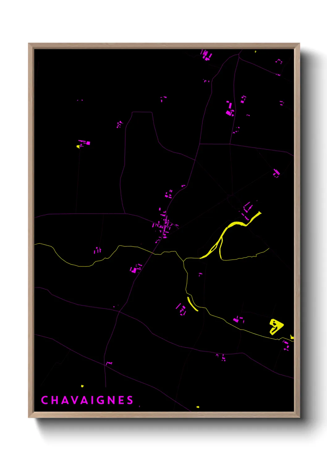 Une affiche de carte sur Chavaignes