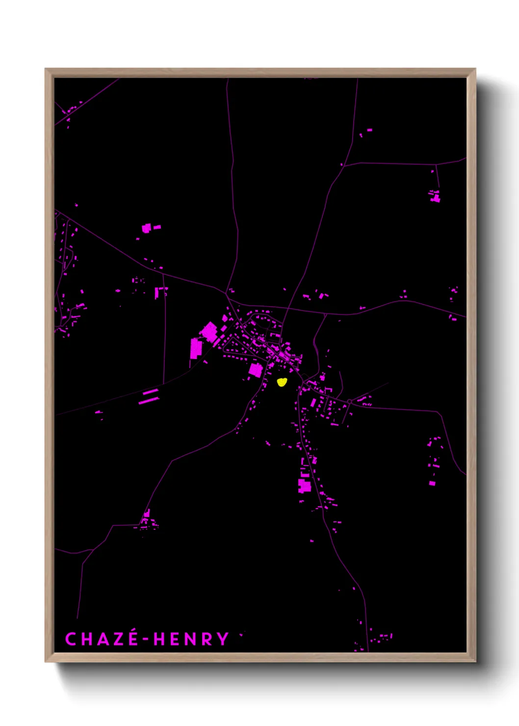 Une affiche de carte sur Chazé-Henry