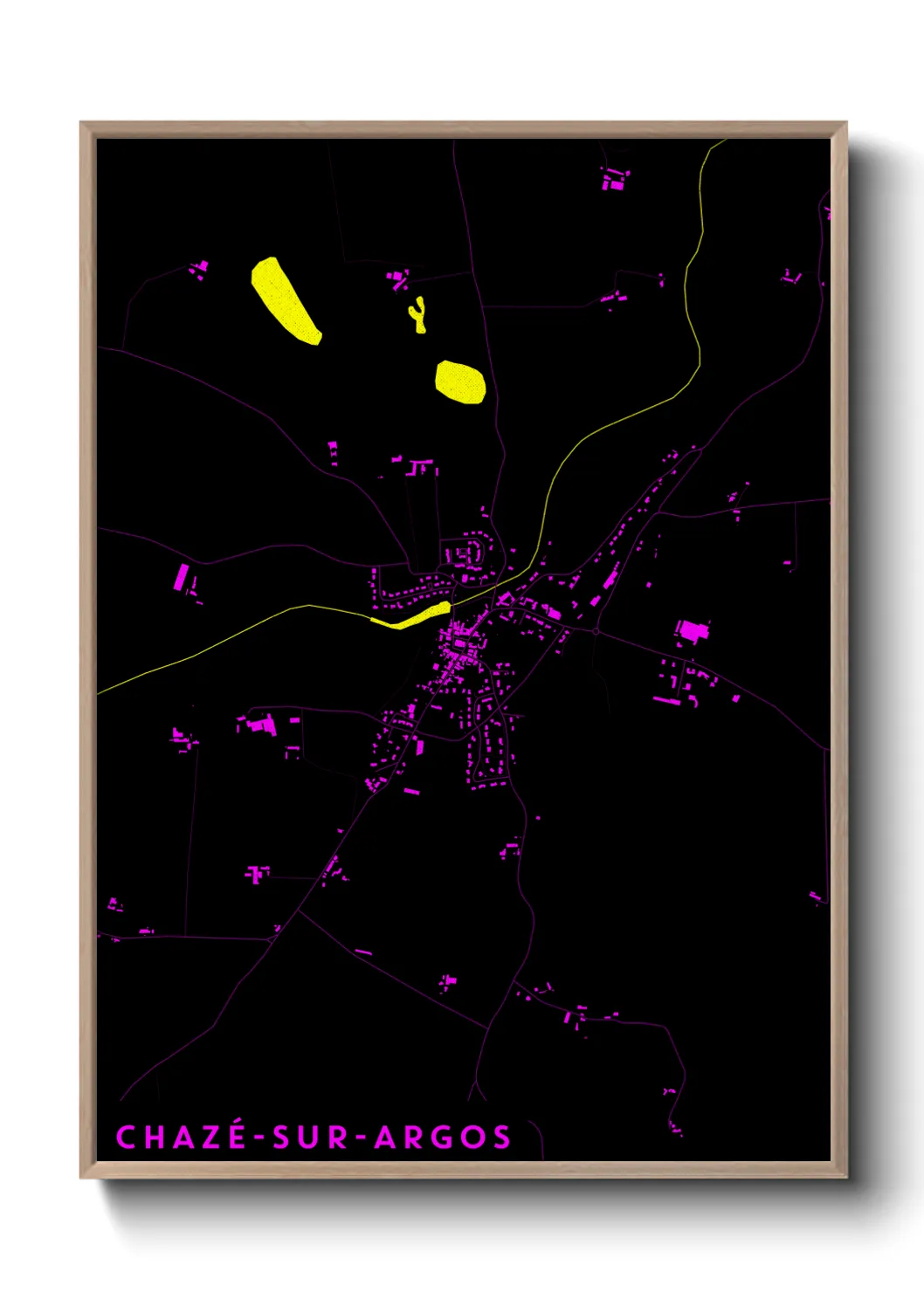 Une affiche de carte sur Chazé-sur-Argos