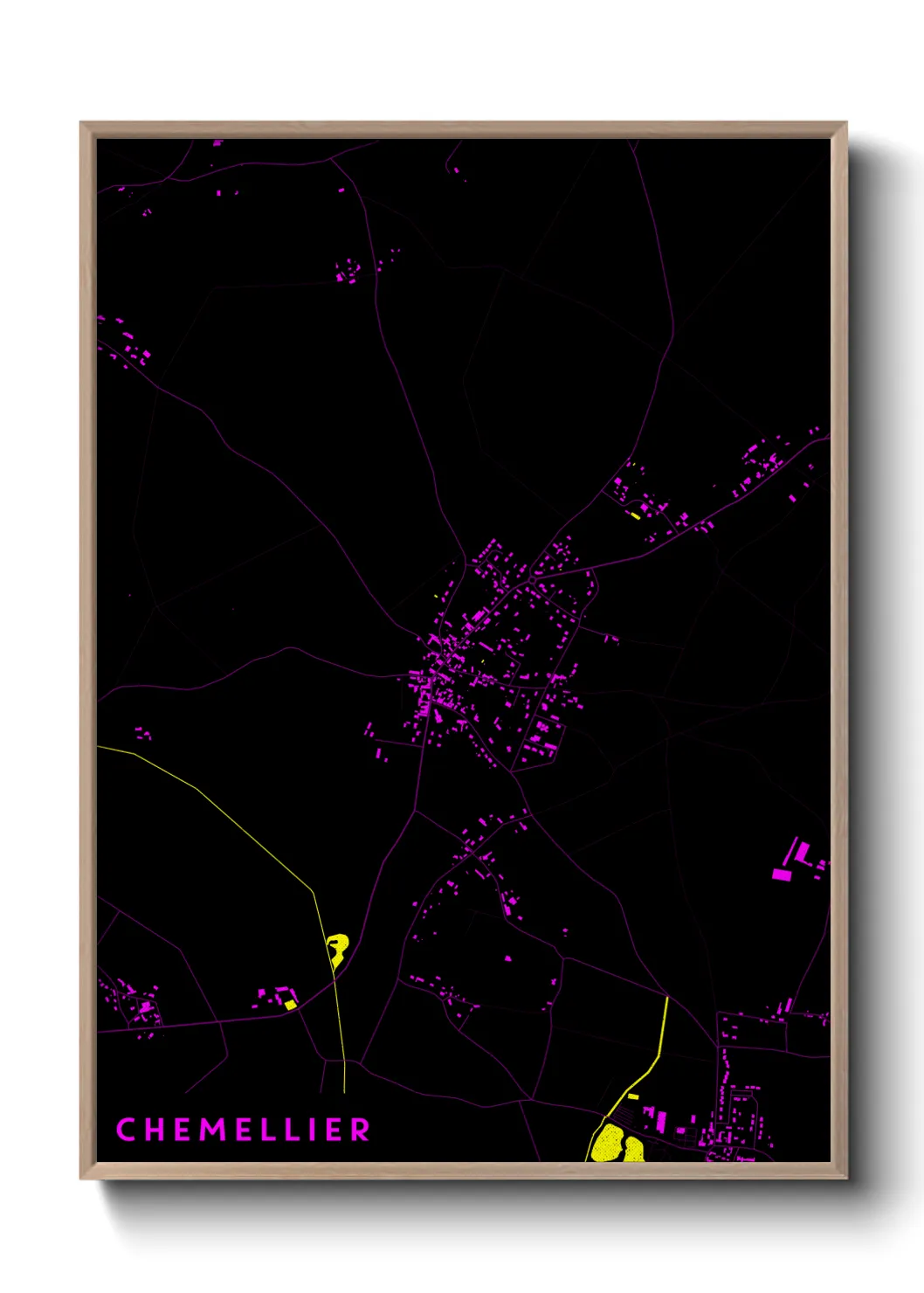 Une affiche de carte sur Chemellier