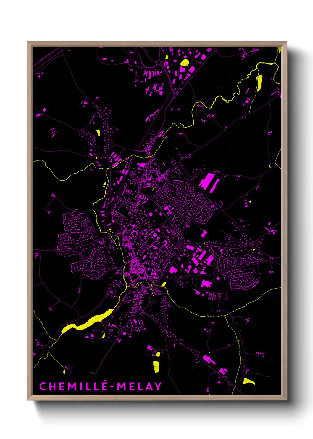 Une affiche de carte sur Chemillé-Melay