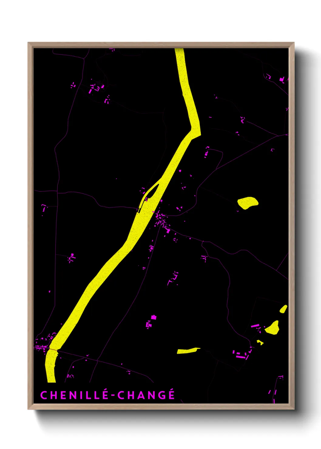 Une affiche de carte sur Chenillé-Changé
