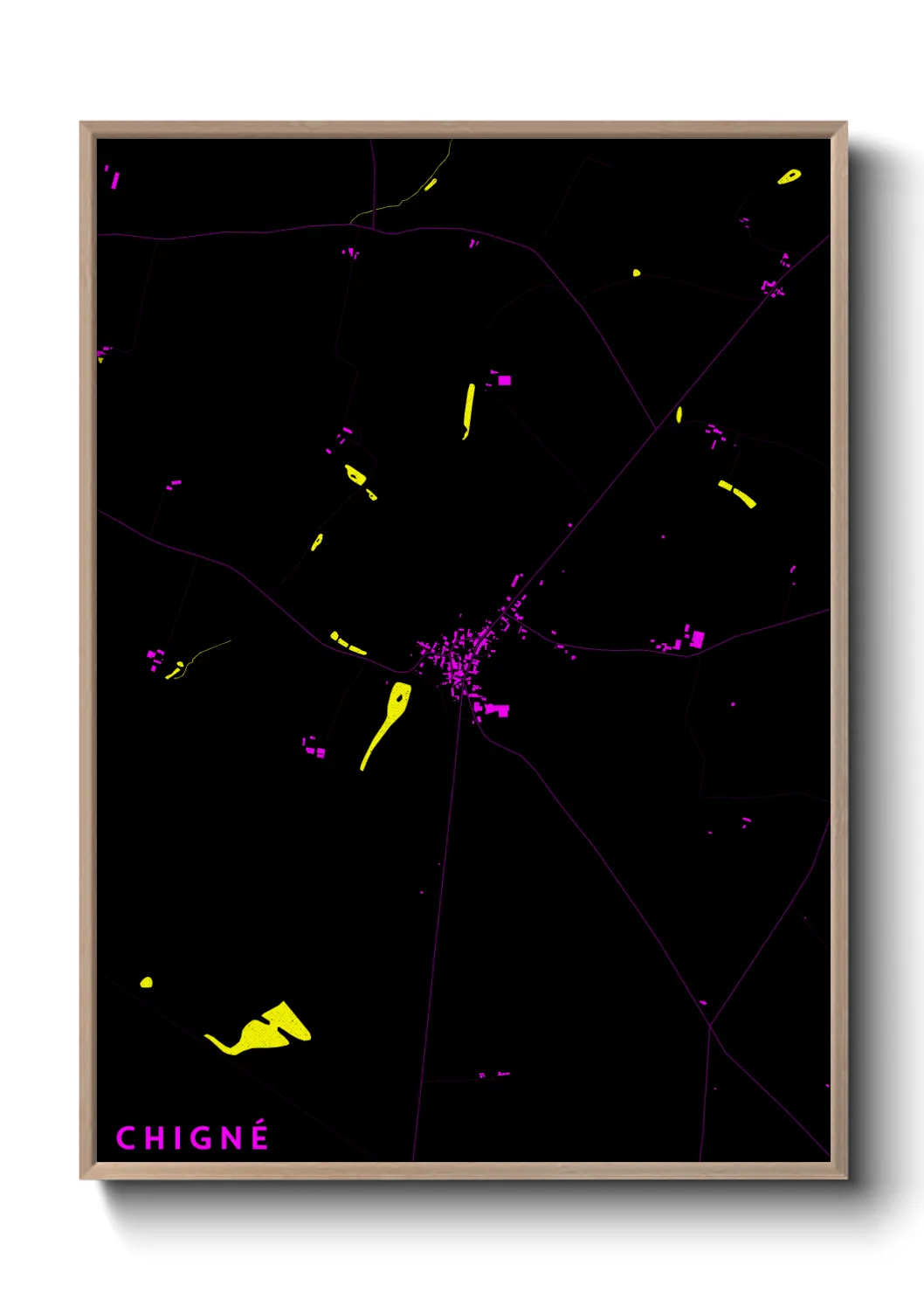 Une affiche de carte sur Chigné